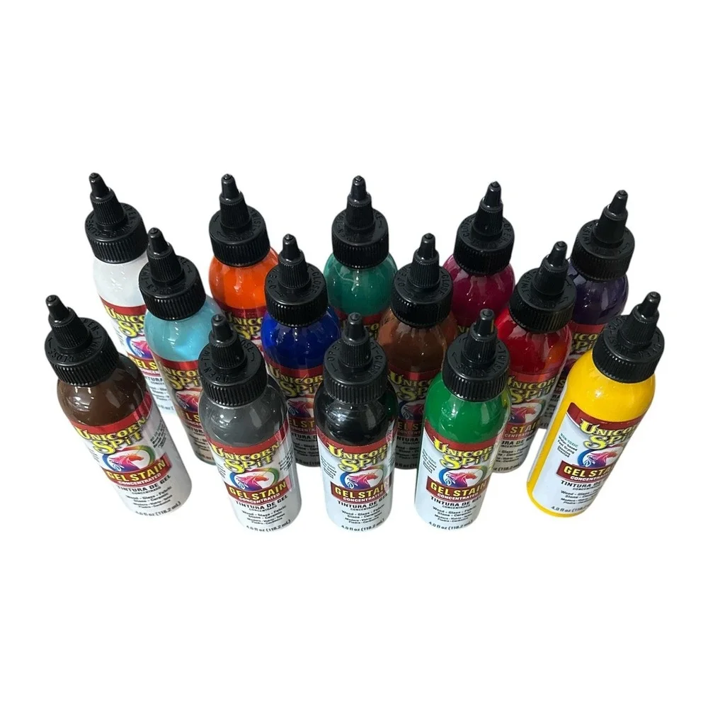 Unicorn SPiT Lot of 14 Gel Stain Concentrated Multi-Surface Paint Glaze 4oz READ